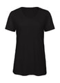 Dames V-hals T-shirt Triblend B&C TW058 Black